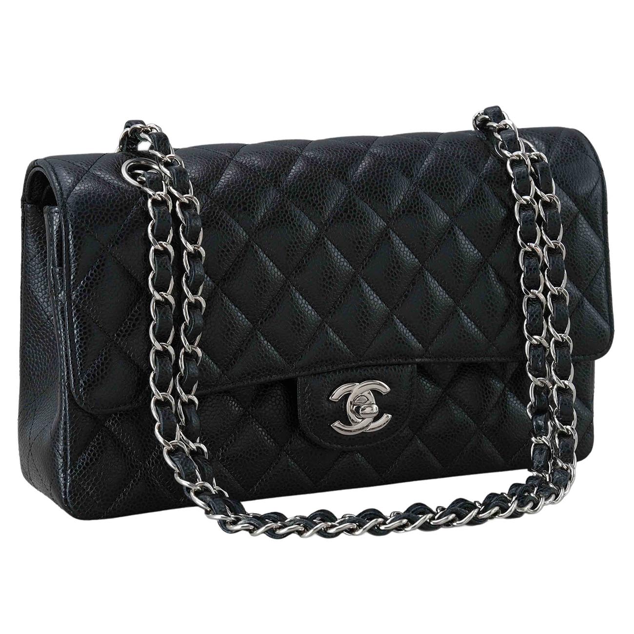 CHANEL(USED)샤넬 A01112 캐비어 클래식 미듐 플랩백